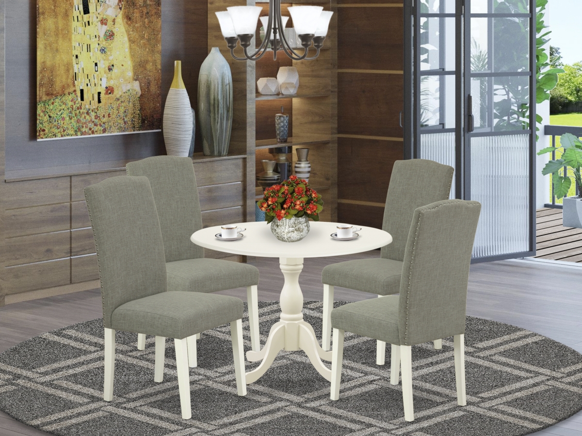 5 Piece Dublin Dining Room Table Set - Linen White