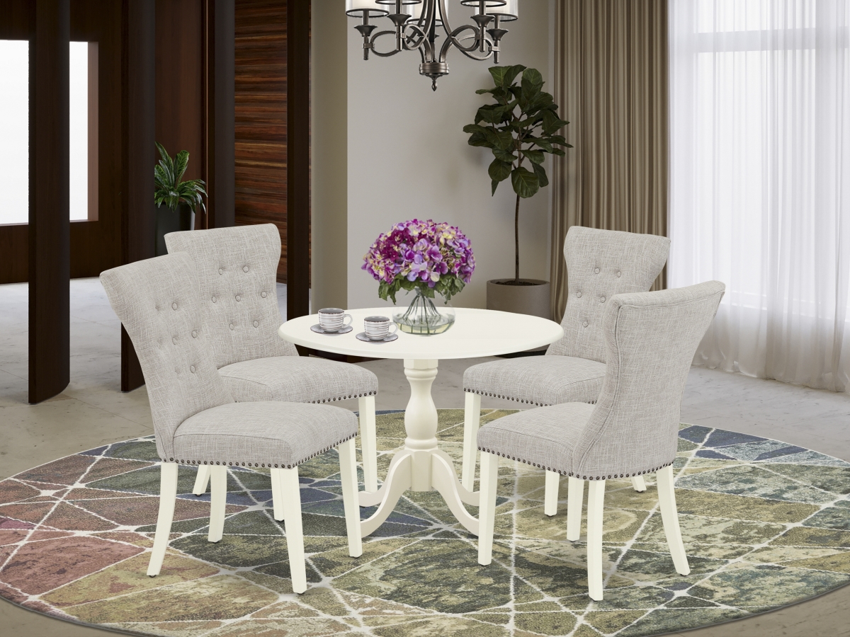 5 Piece Dublin Dinning Table Set - Linen White