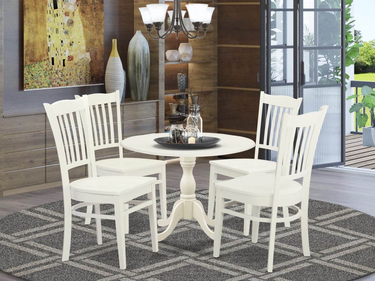 5 Piece Dublin Dining Table Set - Linen White