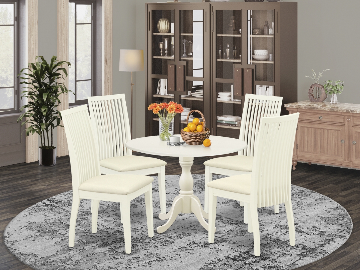 5 Piece Dublin Dining Room Set - Linen White