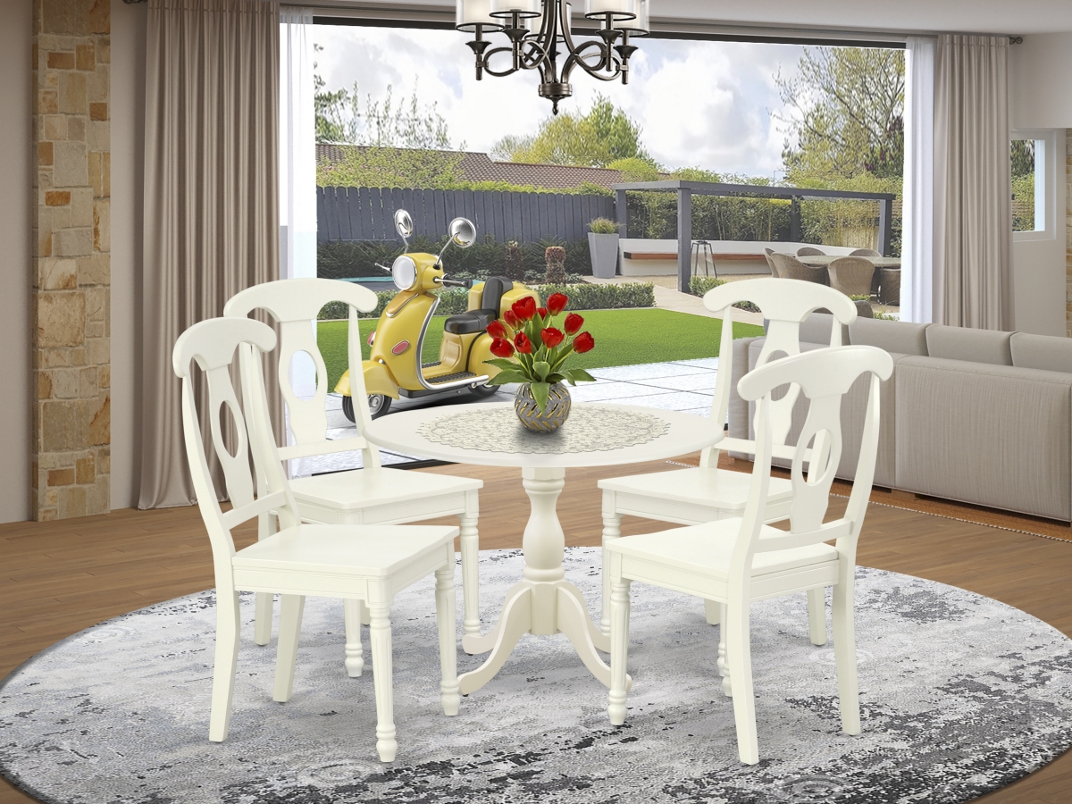 5 Piece Dublin Dining Set - Linen White