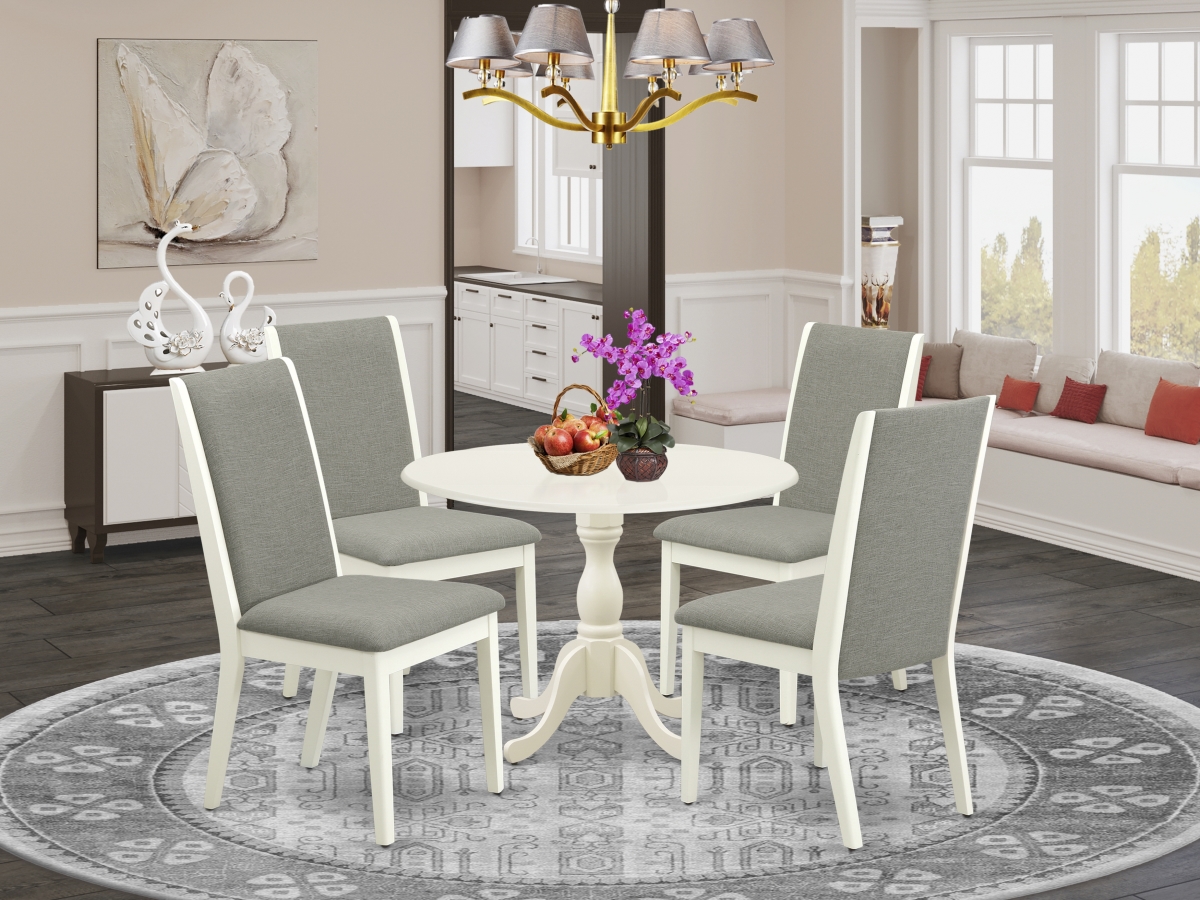 5 Piece Dublin Dining Table Set - Linen White