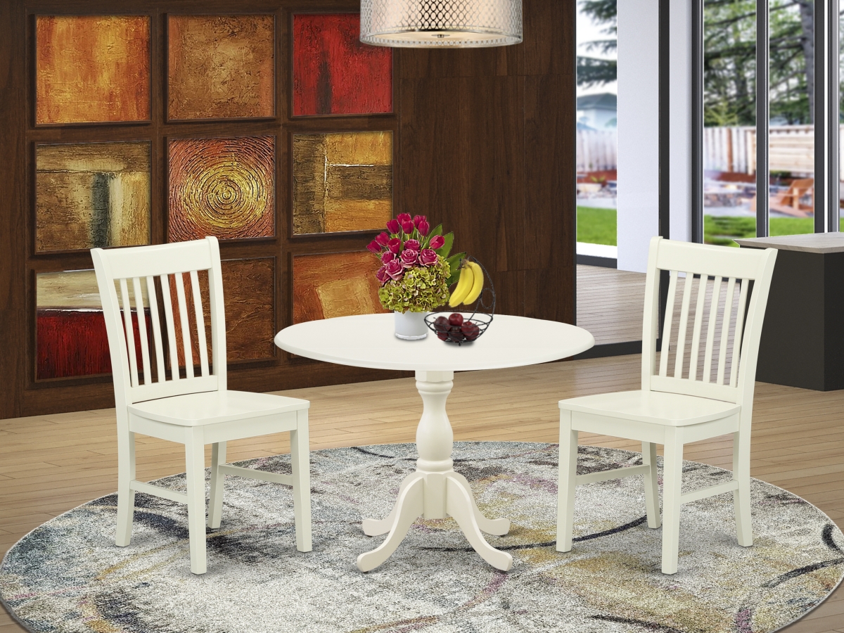 3 Piece Dublin Dining Table Set - Linen White