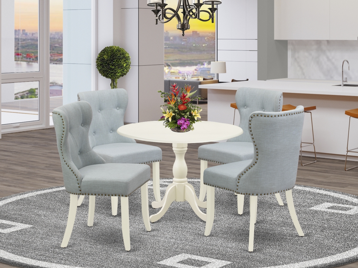 5 Piece Dublin Dining Set - Linen White