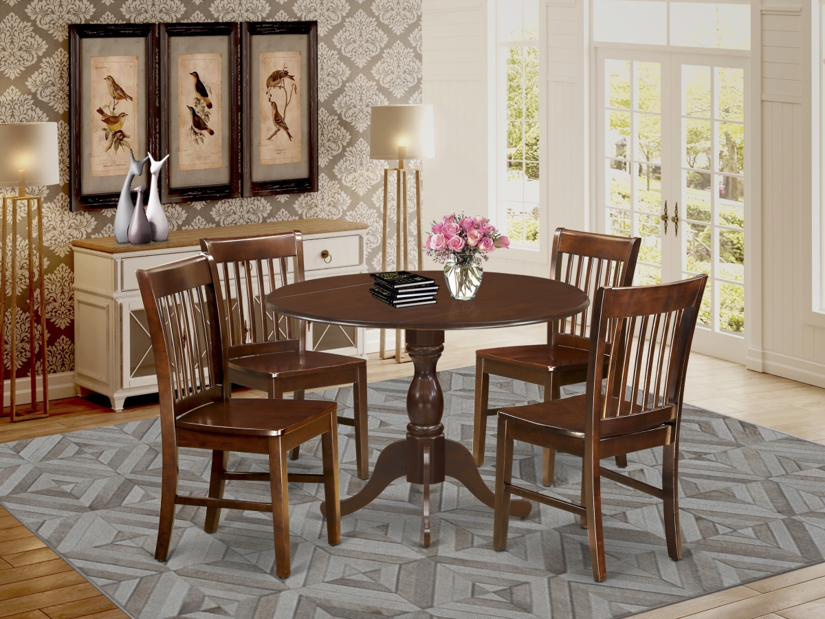 5 Piece Dublin Dining Room Table Set - Mahogany