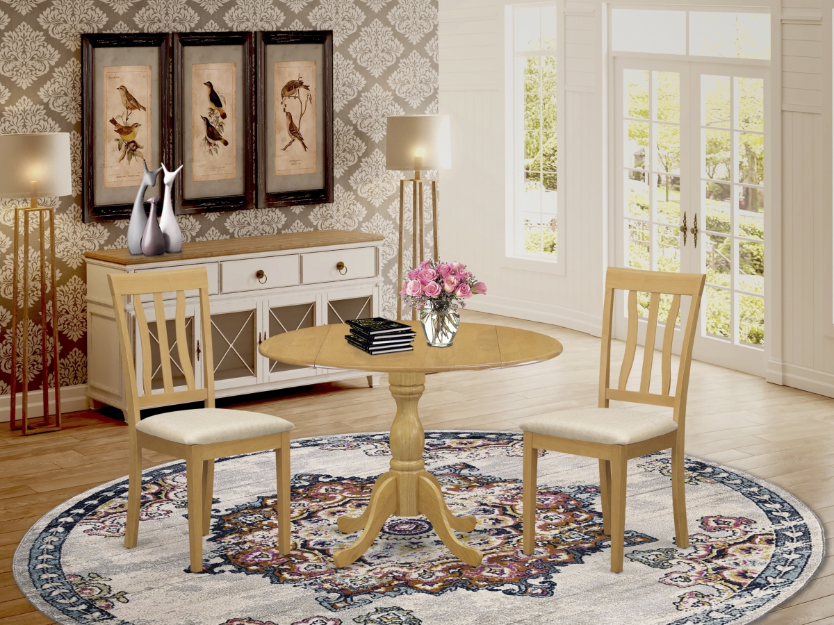 3 Piece Dublin Kitchen Dining Table Set - Oak