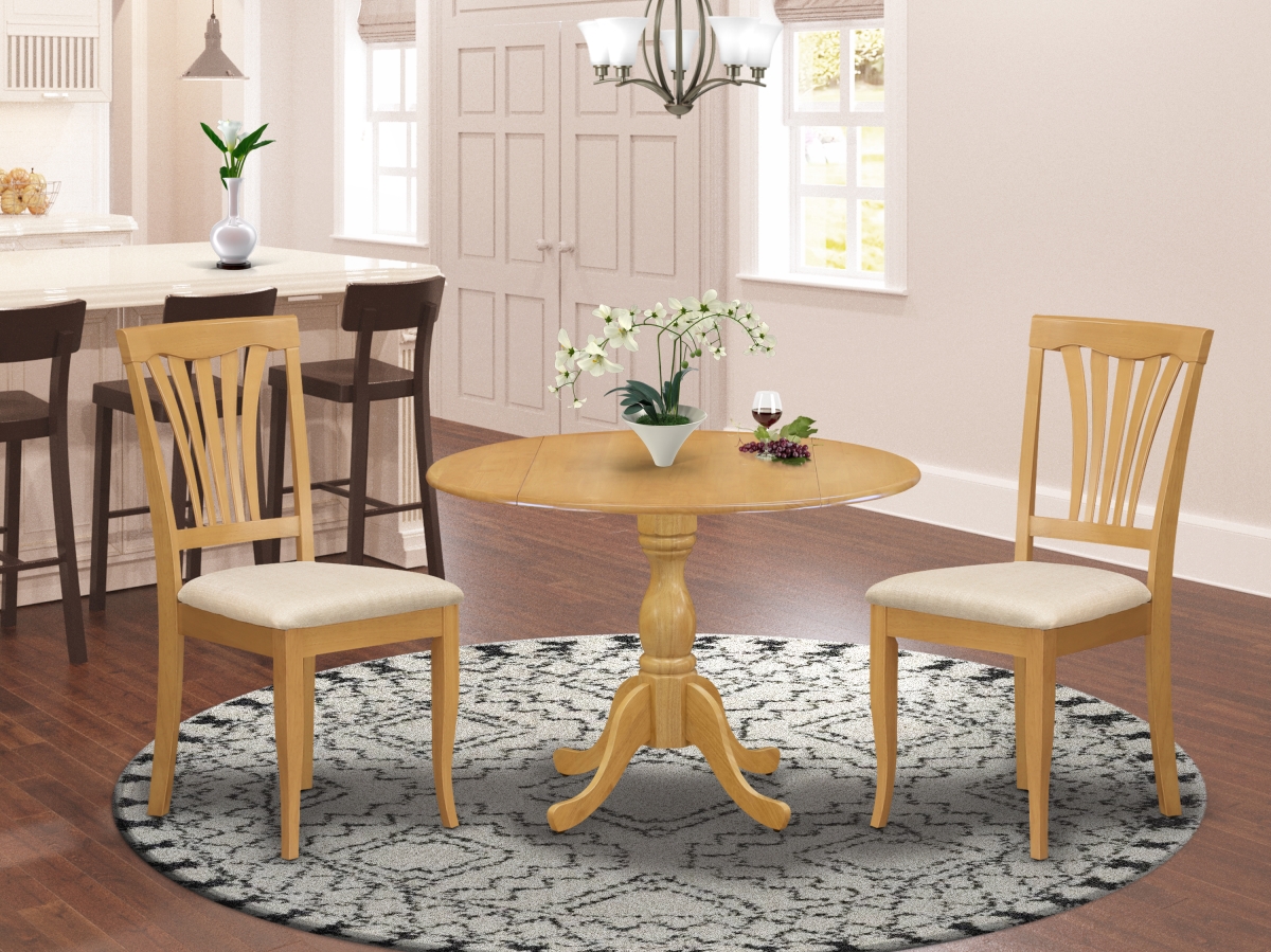 3 Piece Dublin Modern Dining Table Set - Oak