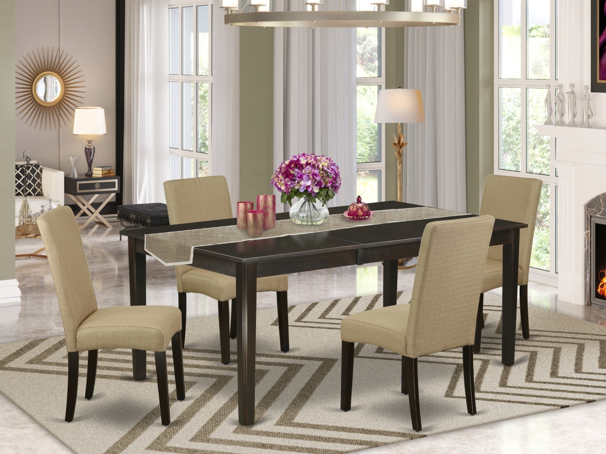 5 Piece Henley Formal Dining Room Set - Cappuccino & Brown