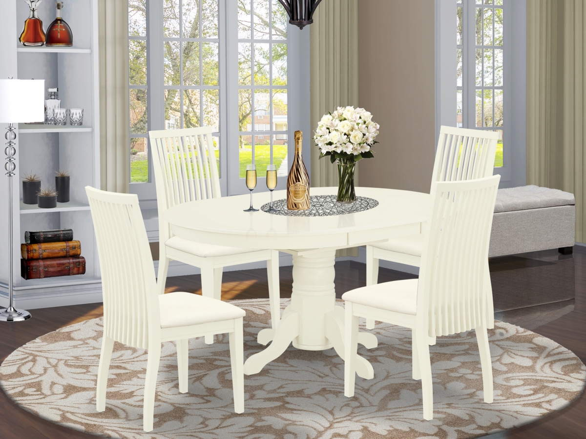 5 Piece Avon Dining Set - Linen White