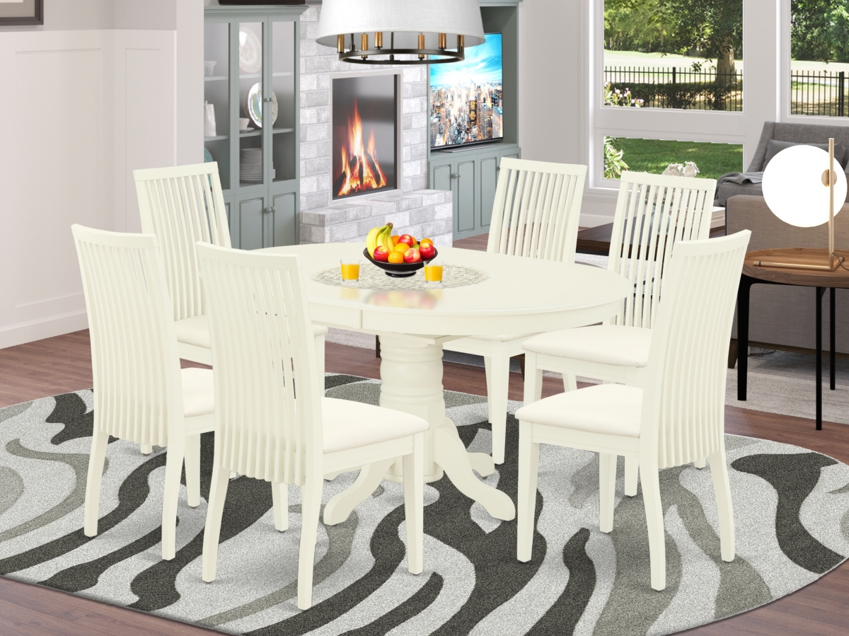 7 Piece Avon Dinette Set - Linen White