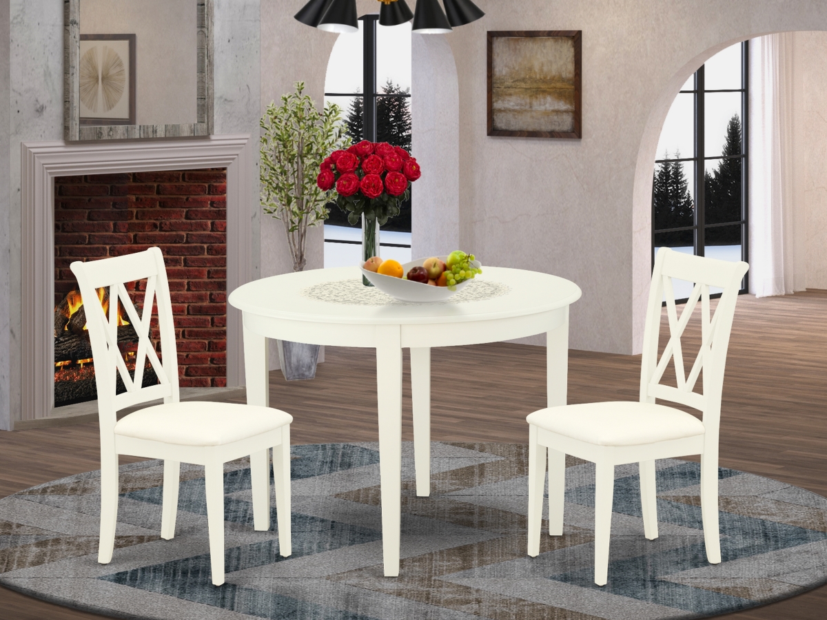3 Piece Boston Dinette Set - Linen White