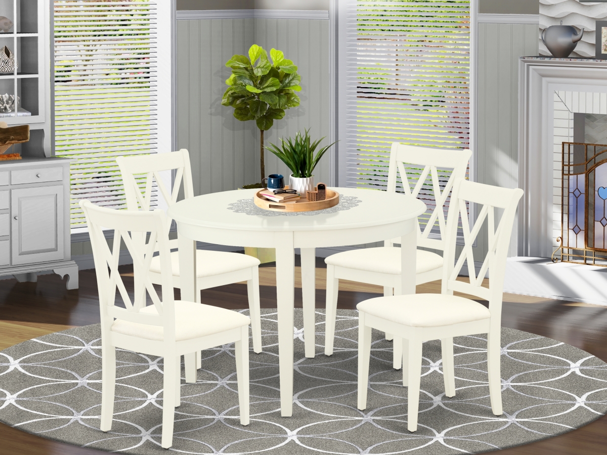 5 Piece Boston Dining Set - Linen White