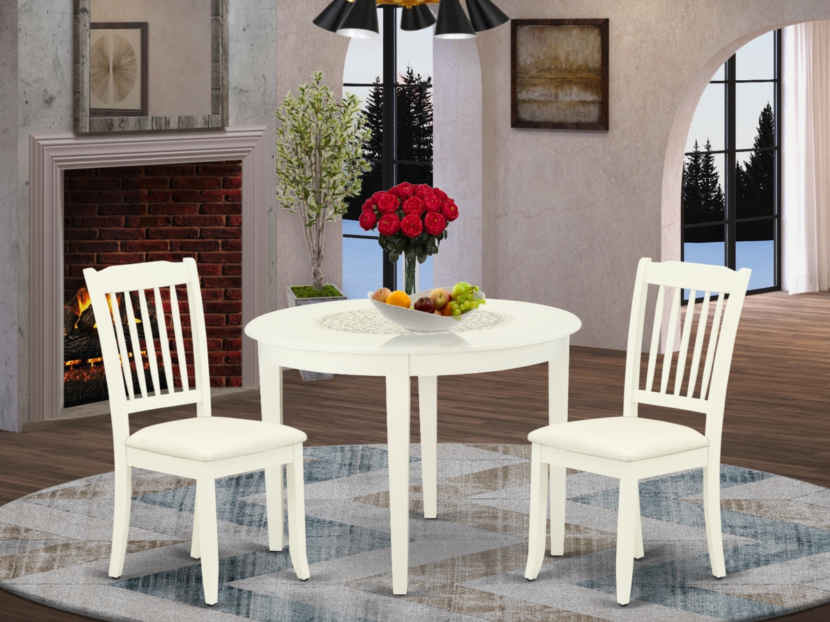 3 Piece Boston Dinette Set - Linen White