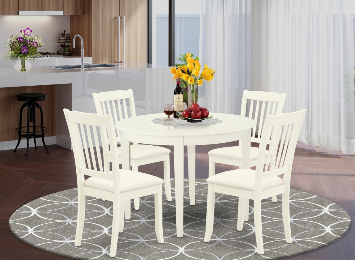 5 Piece Boston Dining Set - Linen White