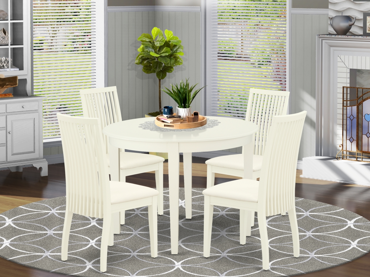 5 Piece Boston Dining Set - Linen White