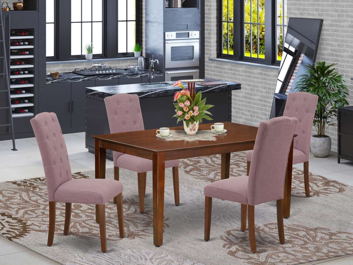 5 Piece Capri Dining Set - Mahogany & Dahlia