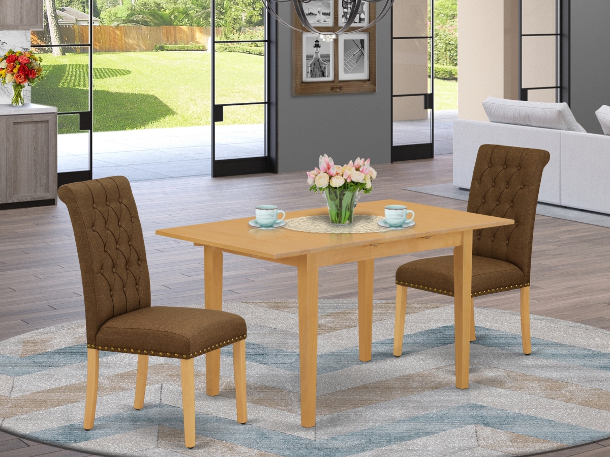 3 Piece Norfork Dinette Set - Oak & Dark Coffee