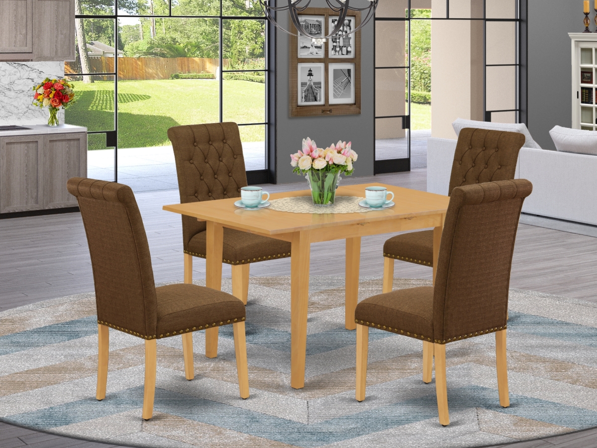5 Piece Norfork Dining Set - Oak & Dark Coffee