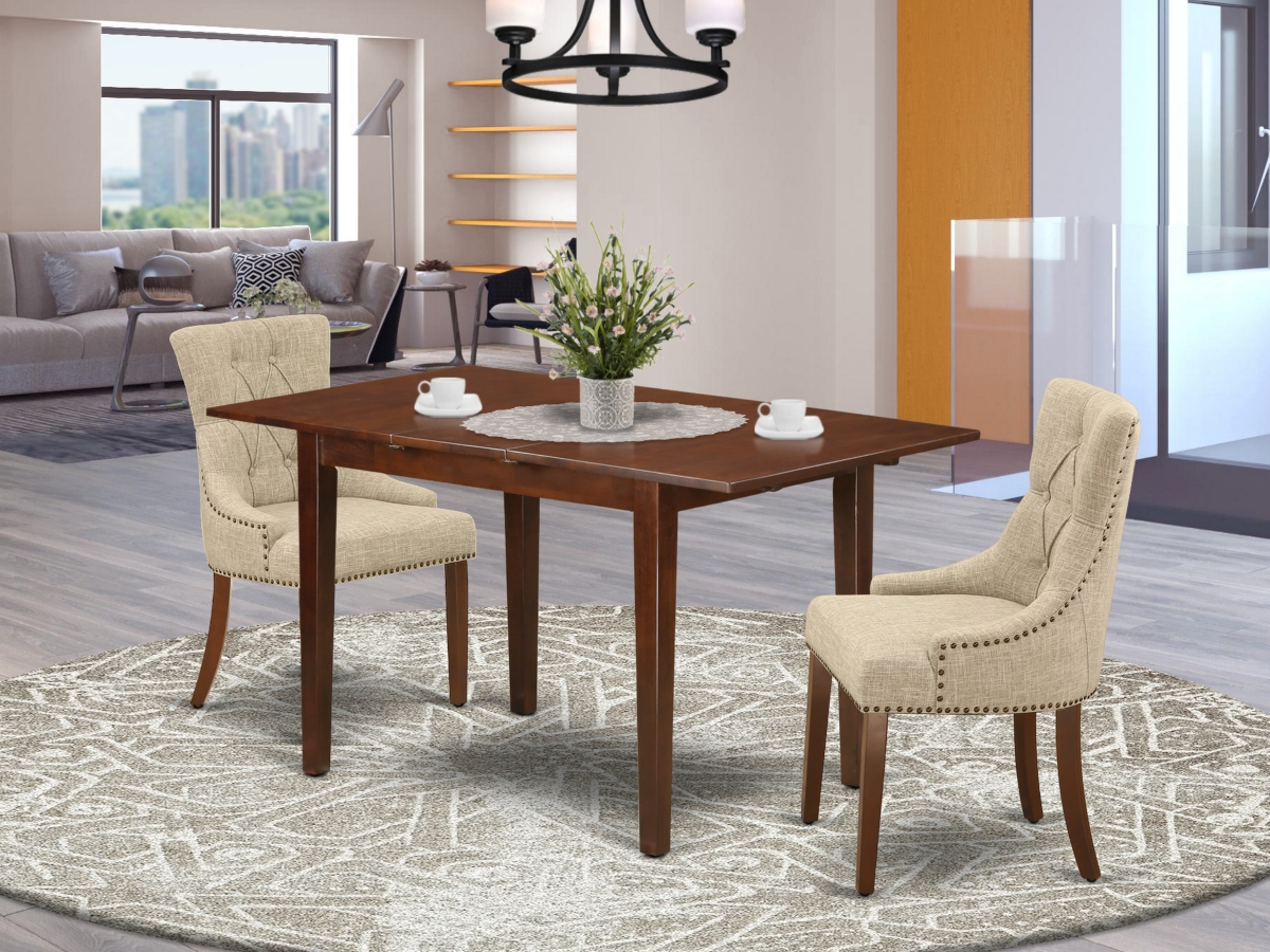 3 Piece Norfork Dinette Set - Mahogany & Doeskin