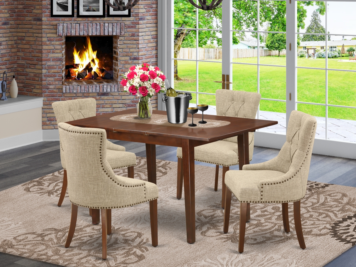 5 Piece Norfork Dining Set - Mahogany & Doeskin
