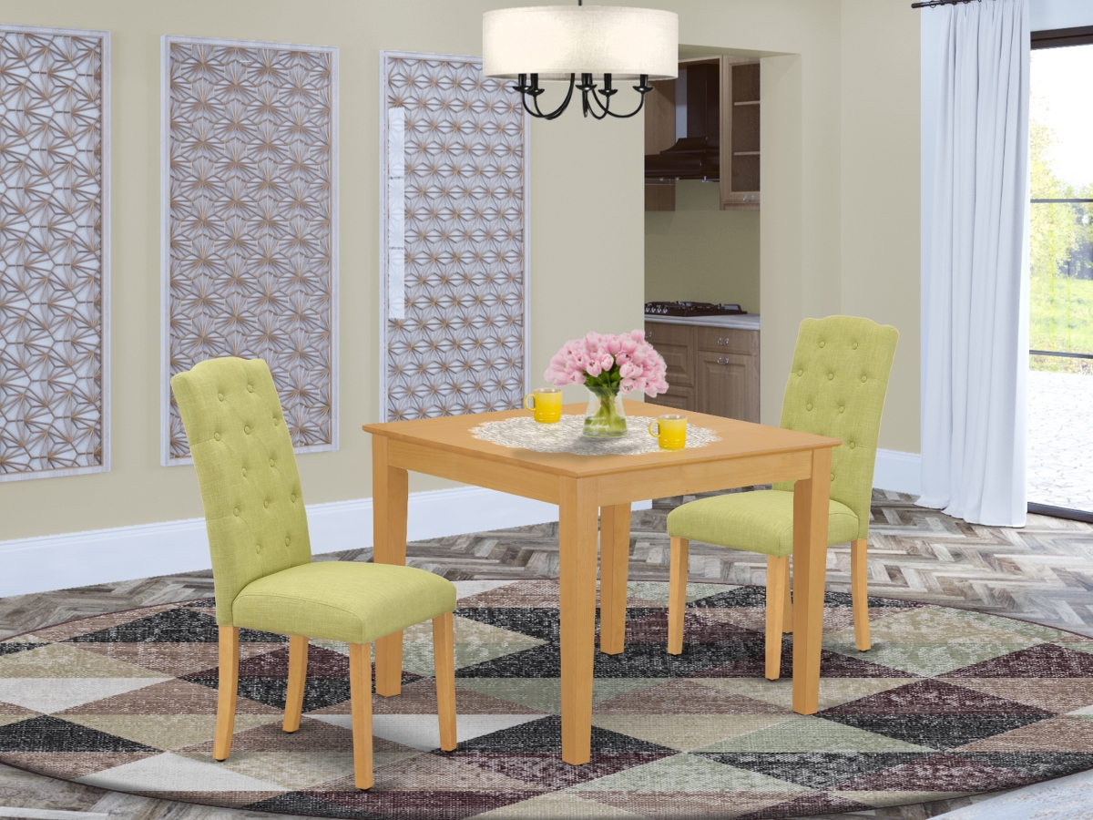 3 Piece Oxford Dinette Set - Oak & Dark Coffee