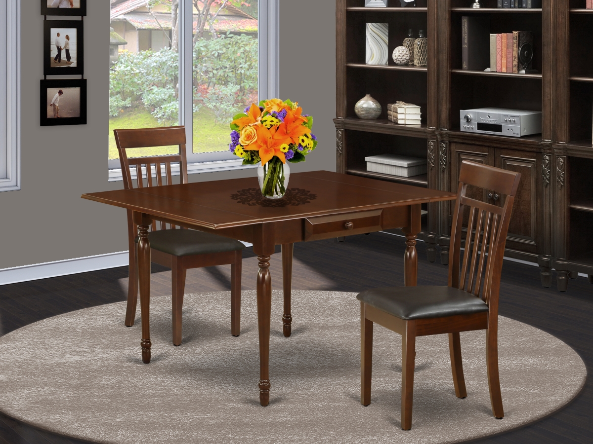 3 Piece Monza Dining Table Set - Mahogany