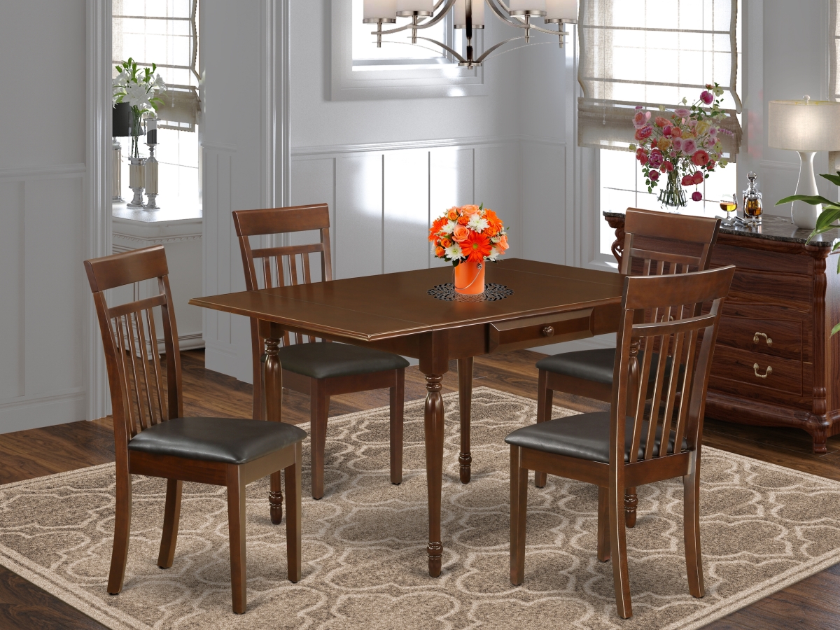 5 Piece Monza Dining Table Set - Mahogany