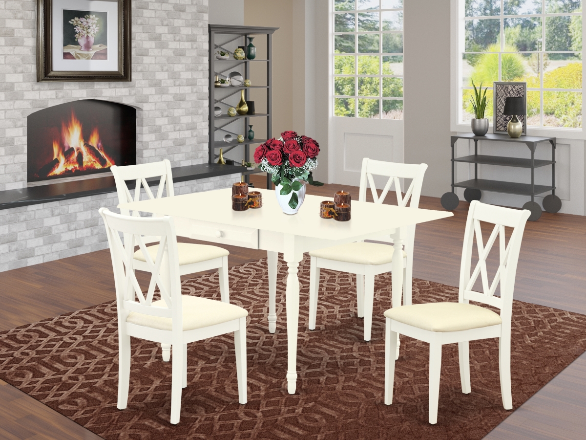 5 Piece Monza Kitchen Table Set - Linen White