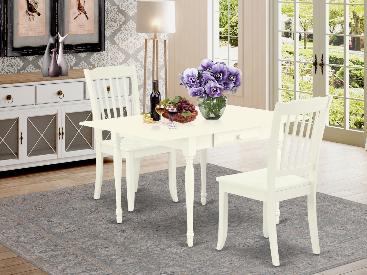 3 Piece Monza Dining Table Set - Linen White