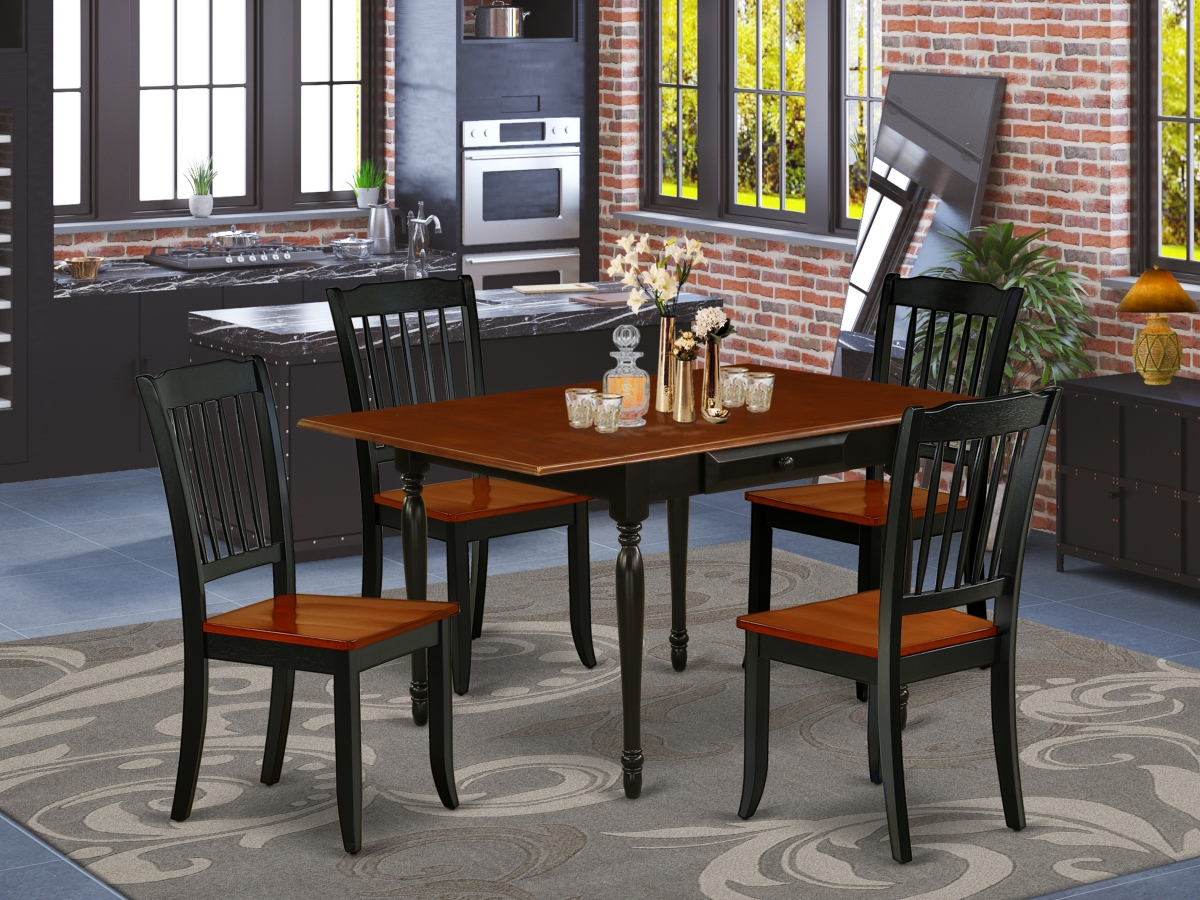 5 Piece Monza Kitchen Furniture Set - Black & Cherry