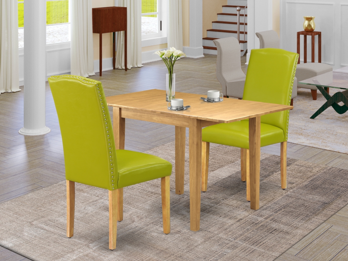 3 Piece Norden Dining Set - Autumn Green & Oak