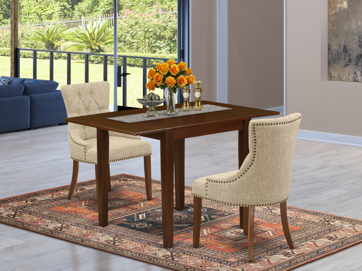3 Piece Norden Dining Set - Doeskin & Mahogany