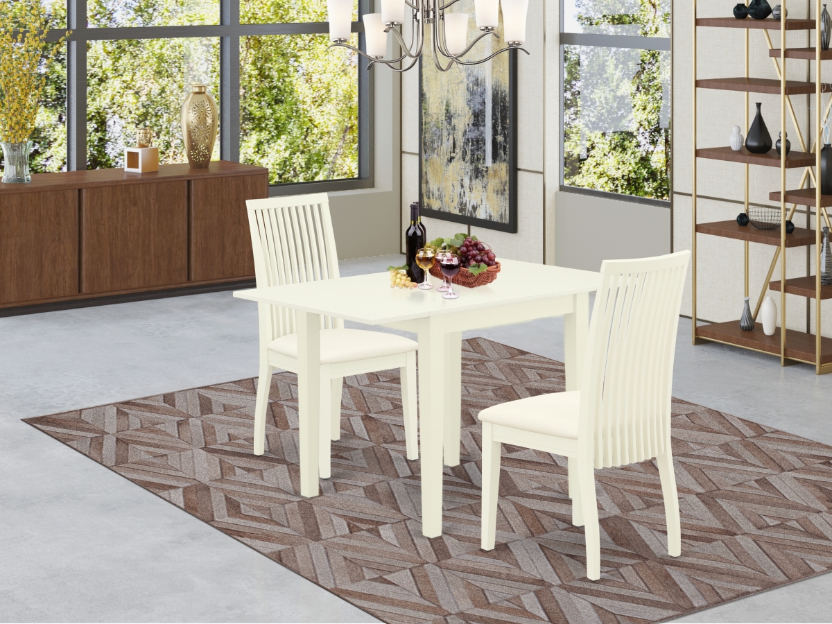 3 Piece Norden Dining Room Table Set - Linen White