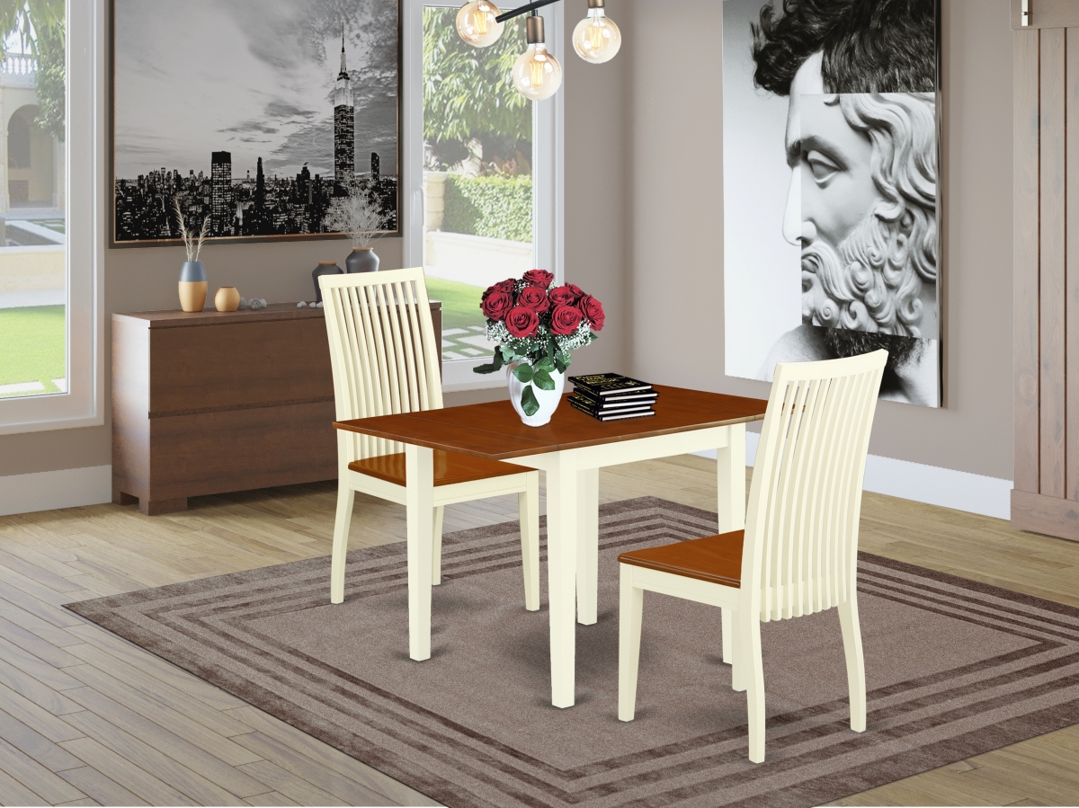 3 Piece Norden Dinette Set - Buttermilk & Cherry