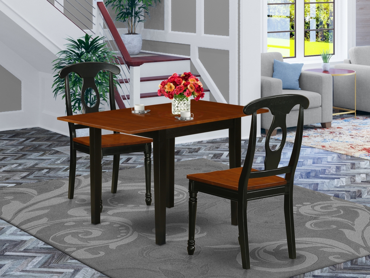 3 Piece Norden Dinette Set - Black & Cherry