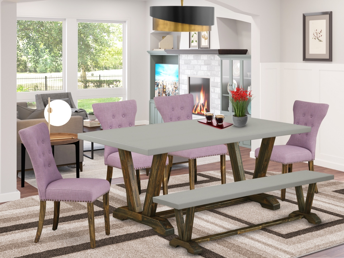 6 Piece V-Style Dinette Set - Dahlia