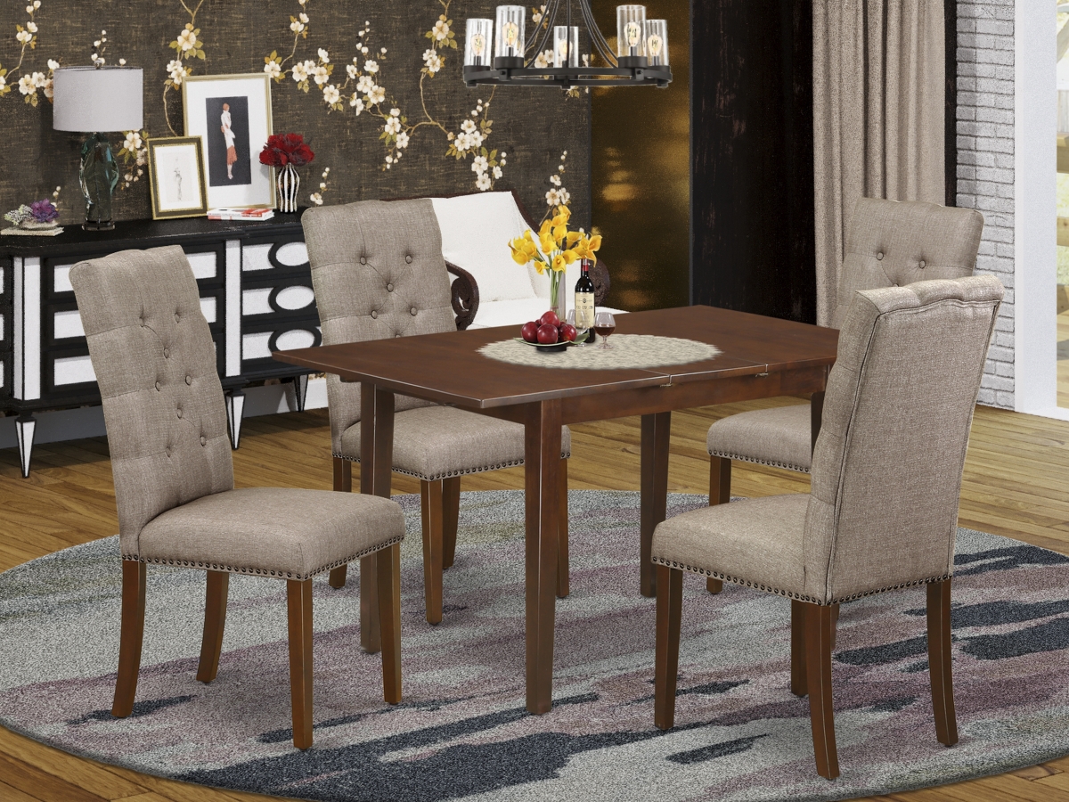 5 Piece Norfolk Dining Room Table Set - Mahogany & Dark Khaki -  GSI Homestyles, HO2232452