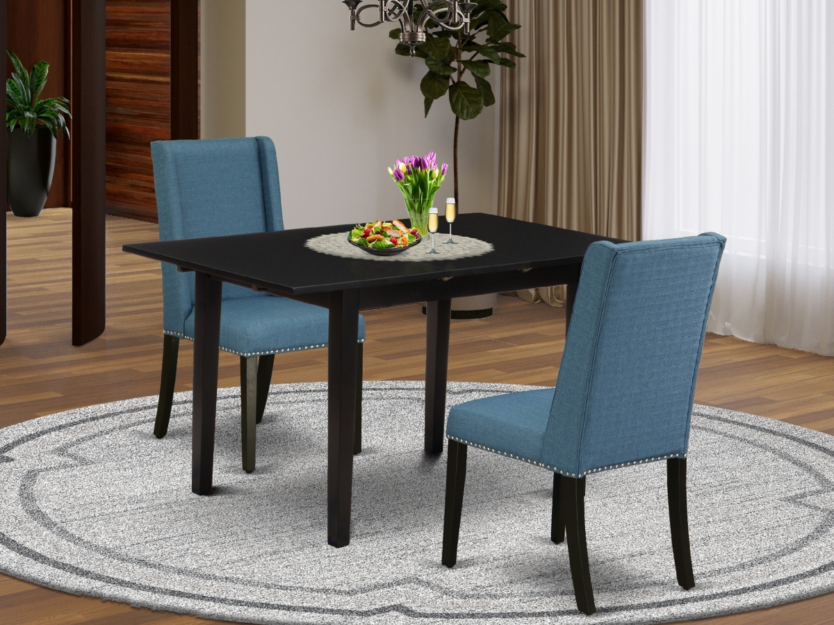 3 Piece Norfolk Rectangle Dinette Set - Black