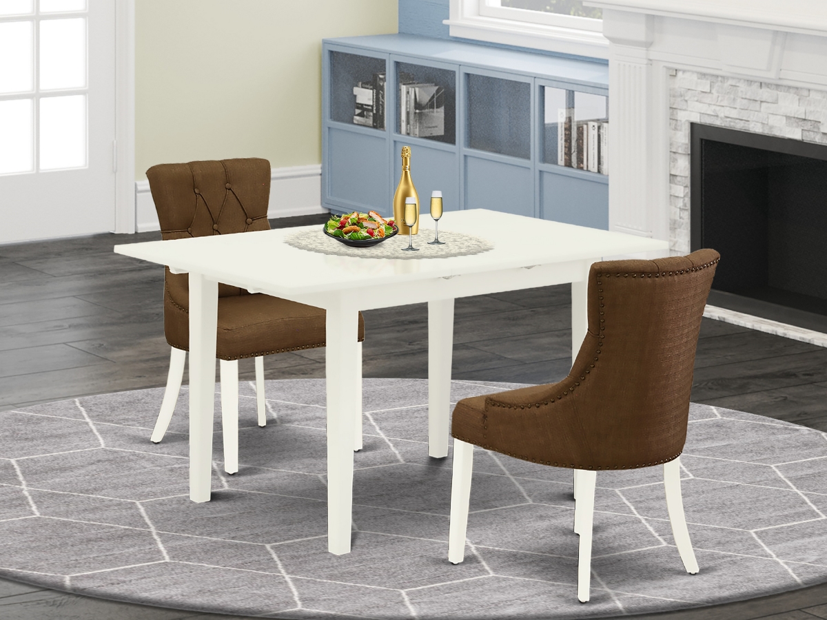 NOFR3-LWH-18 3 Piece Norfork Kitchen Furniture Set - Linen White