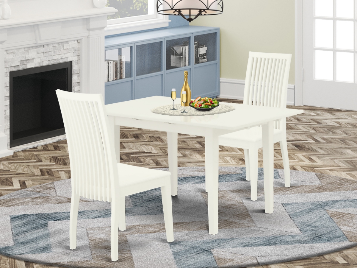 3 Piece Norfork Dining Set - Linen White