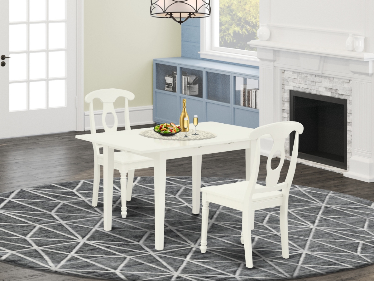 3 Piece Norfolk Dinette Set - Linen White