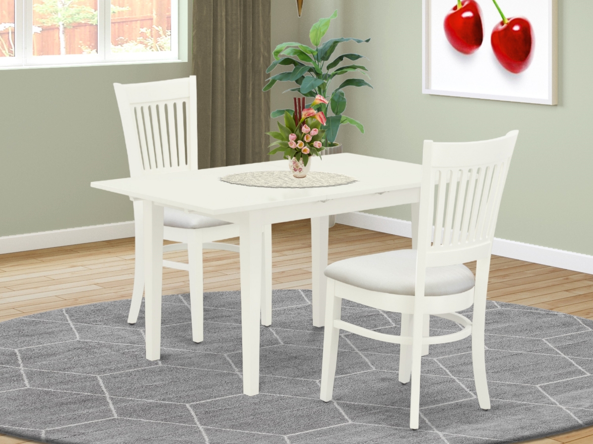 3 Piece Norfolk Dining Set - Linen White