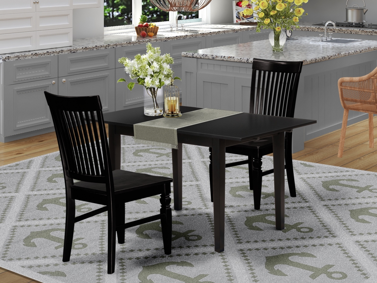 3 Piece Norfolk Rectangular Dinette Set - Black