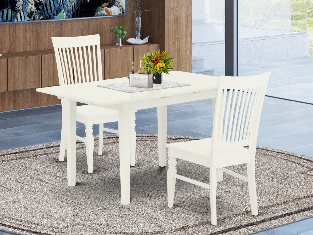 3 Piece Norfolk Kitchen Table Set - Linen White