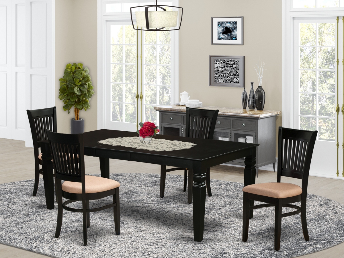 5 Piece Logan Dining Table Set - Black