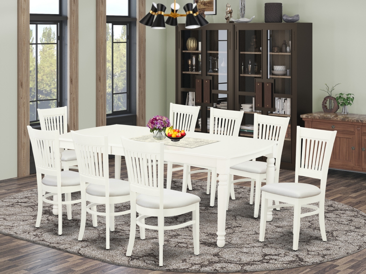 9 Piece Dover Modern Dining Table Set - Linen White