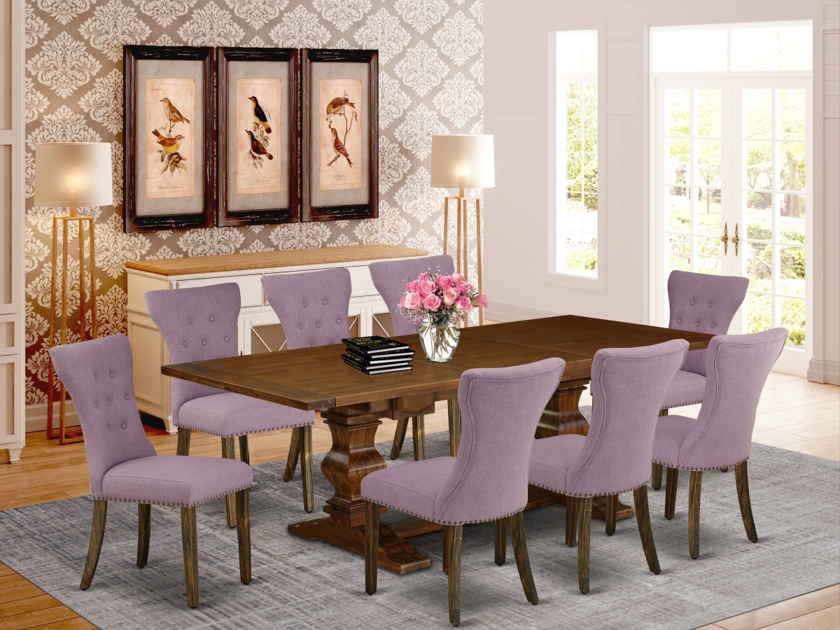 9 Piece Lassale Dining Set - Antique Walnut