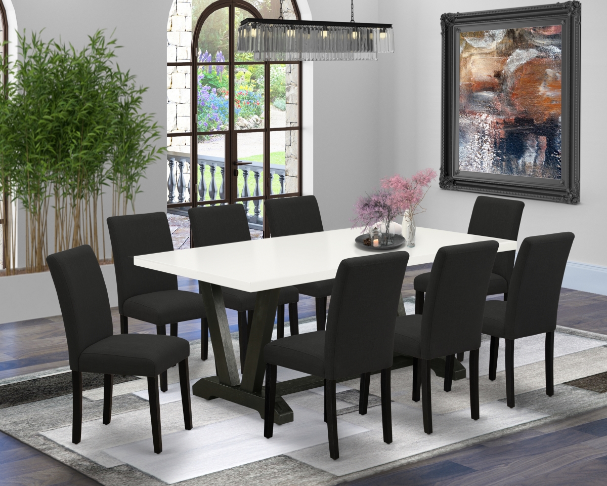 9 Piece V-Style Dinette Set - Black