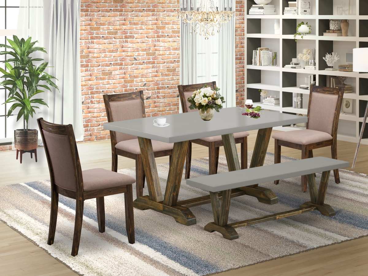 V796MZ748-6 Dining Set, Multi-Color - 4 Dining Room Chairs - 6 Piece