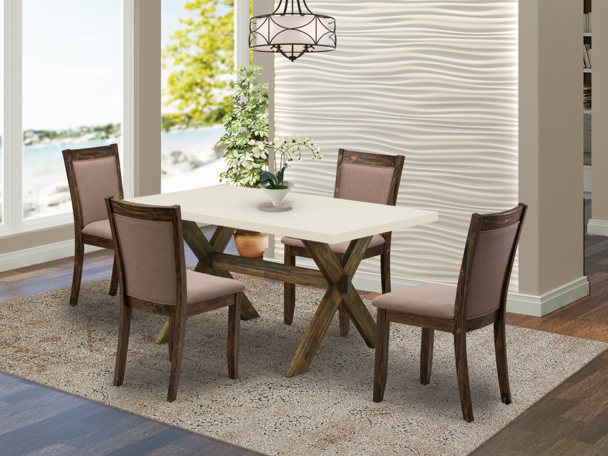 X726MZ748-5 Dining Room Table Set, Multi-Color - 4 Dining Chairs & 1 Kitchen Dining Table - 5 Piece
